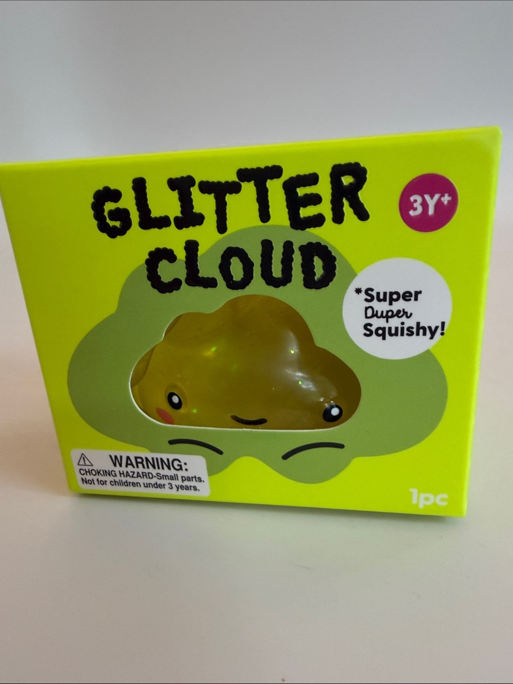 J’adore Glitter Cloud Squishy Sensory Toy Squeezy Fidget Yellow